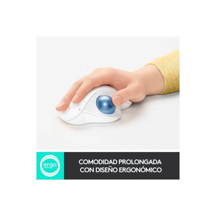 Raton Logitech Ergo M575 Bluetooth & Wireless White | InfoChen