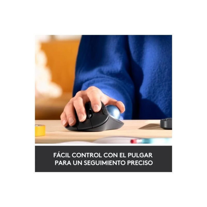 Raton Logitech Ergo M575 Bluetooth & Wireless White | InfoChen