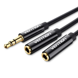 Cable Audio Vention Jack 3.5/M - 2X Jack 3.5/H 30CM Black |