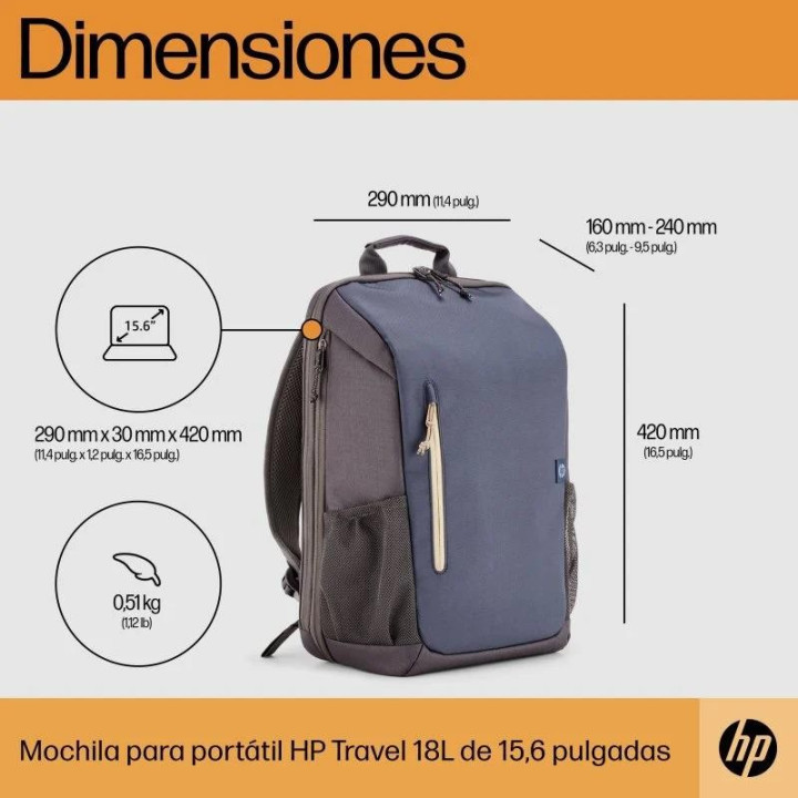 Mochila HP Travel Notebook 15.6 Blue | InfoChen Canarias