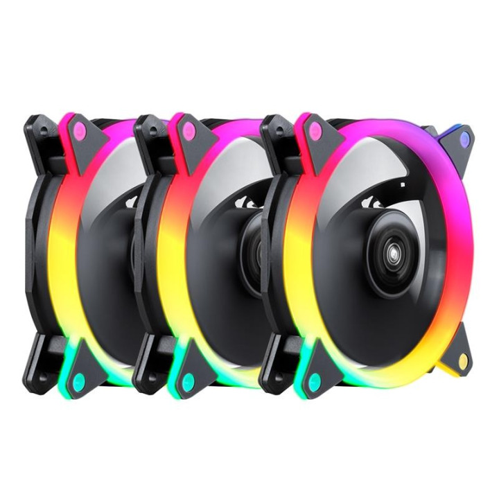 Pack 3 Ventiladores 12CM Unykach Candy 30 ARGB + Controladora |