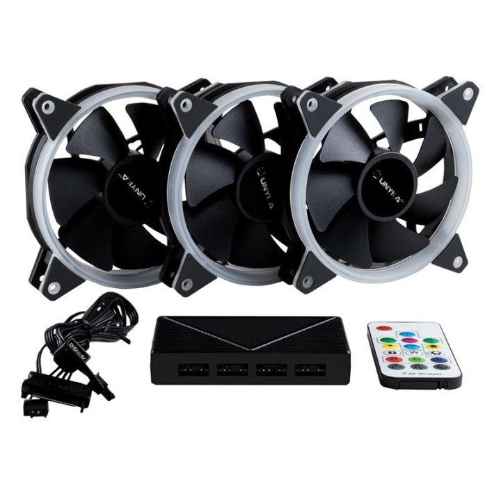 Pack 3 Ventiladores 12CM Unykach Candy 30 ARGB + Controladora |