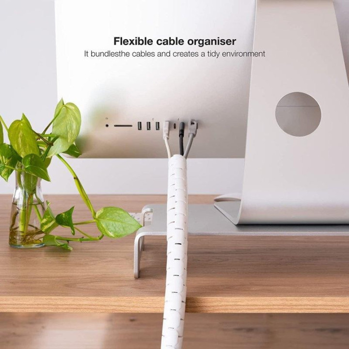 Organizador De Cable Nanocable Flexible 25MM 3M White | InfoChen