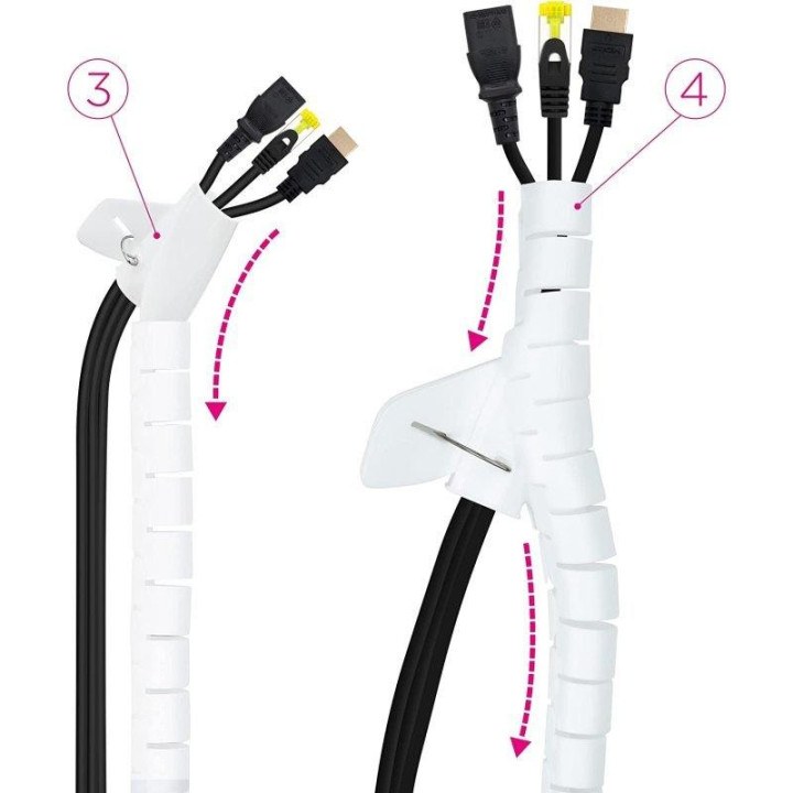Organizador De Cable Nanocable Flexible 25MM 3M White | InfoChen