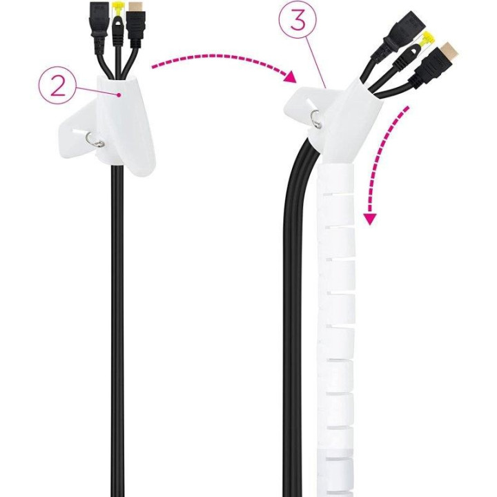 Organizador De Cable Nanocable Flexible 25MM 3M White | InfoChen
