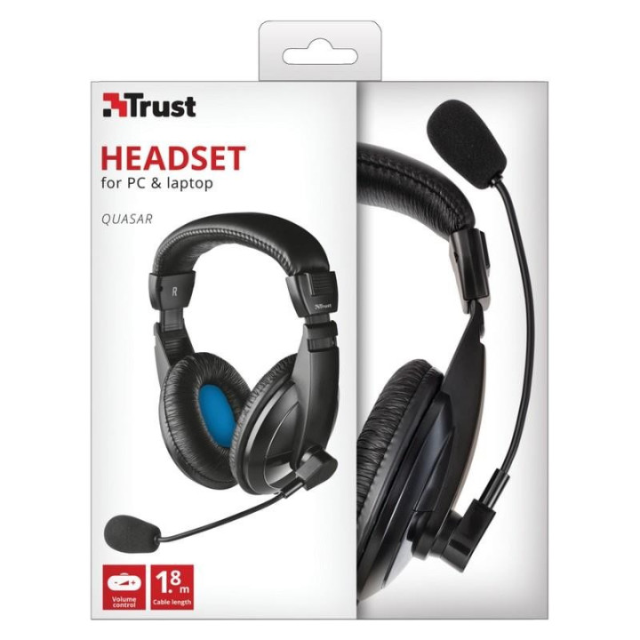 Auriculares Trust Quasar Headset PC | InfoChen Canarias