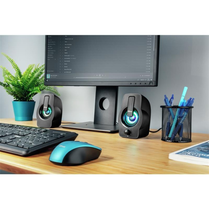 Altavoces Trust Gemi RGB 2.0 Black | InfoChen Canarias