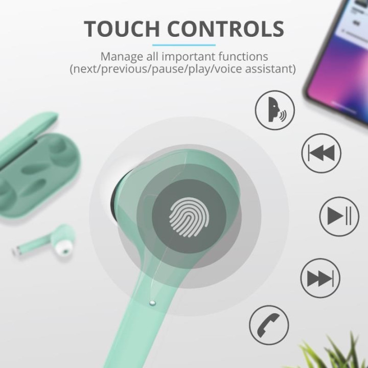 Auriculares Trust Nika Touch Earphones Bluetooth Wireless