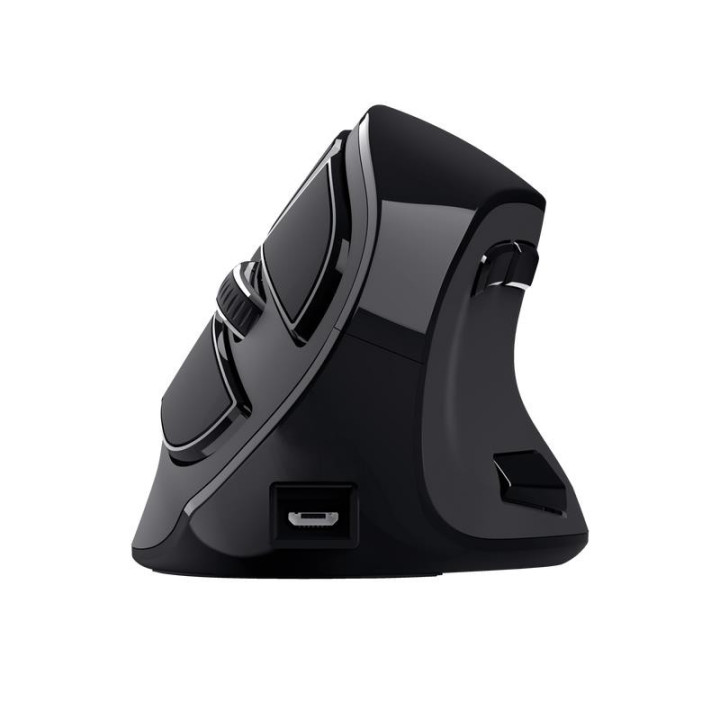 Raton Trust Voxx Ergonomico Wireless 9 Botones Black | InfoChen