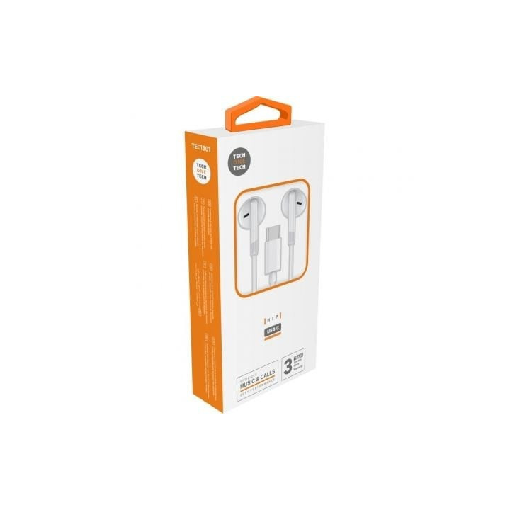 Auriculares + Microfono Tech One Tech Ear USB-C White | InfoChen