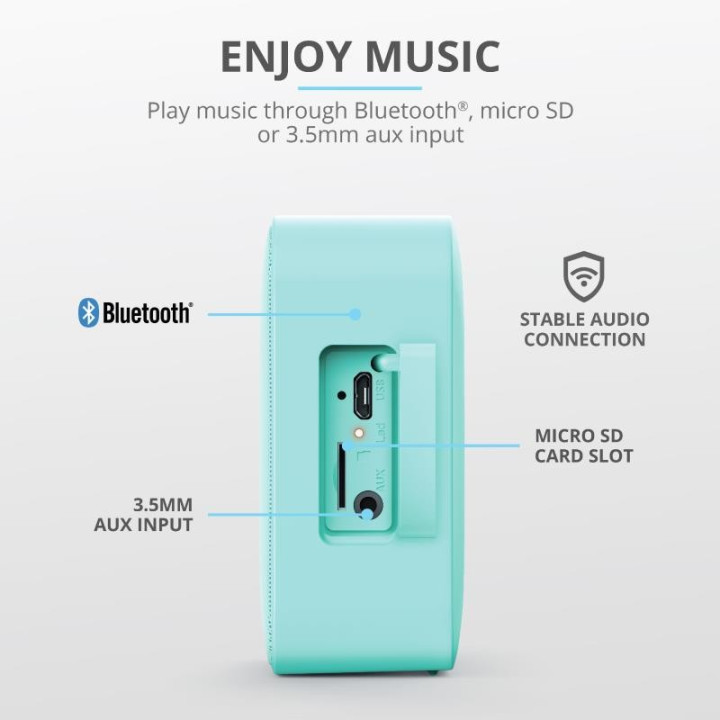 Altavoces Trust Zowy Wireless Bluetooth Mint | InfoChen Canarias