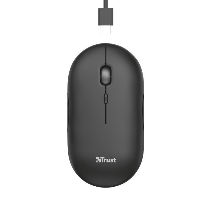 Raton Trust Puck Recargable Wireless Bluetooh Black | InfoChen