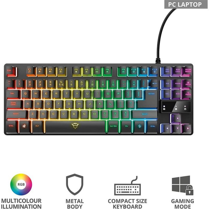 Teclado Trust Gaming Gxt 833 Metalico USB RGB | InfoChen Canarias