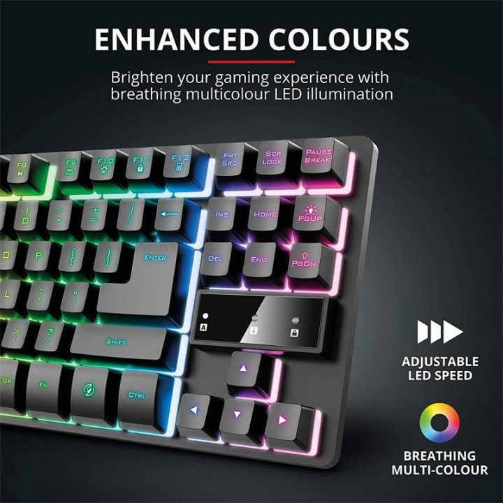 Teclado Trust Gaming Gxt 833 Metalico USB RGB | InfoChen Canarias