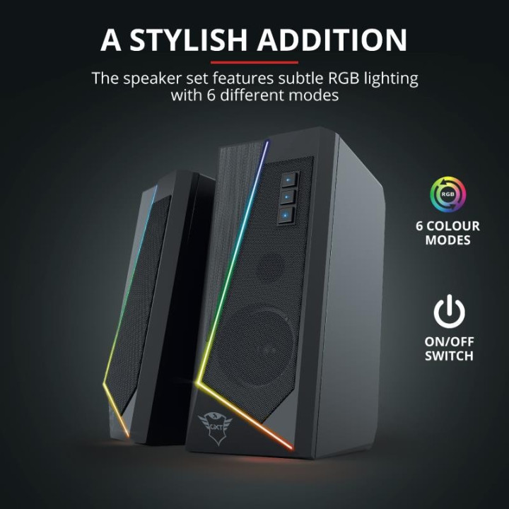 Altavoces Trust Gaming Gtx 609 Zoxa RGB 2.0 Speakerset | InfoChen