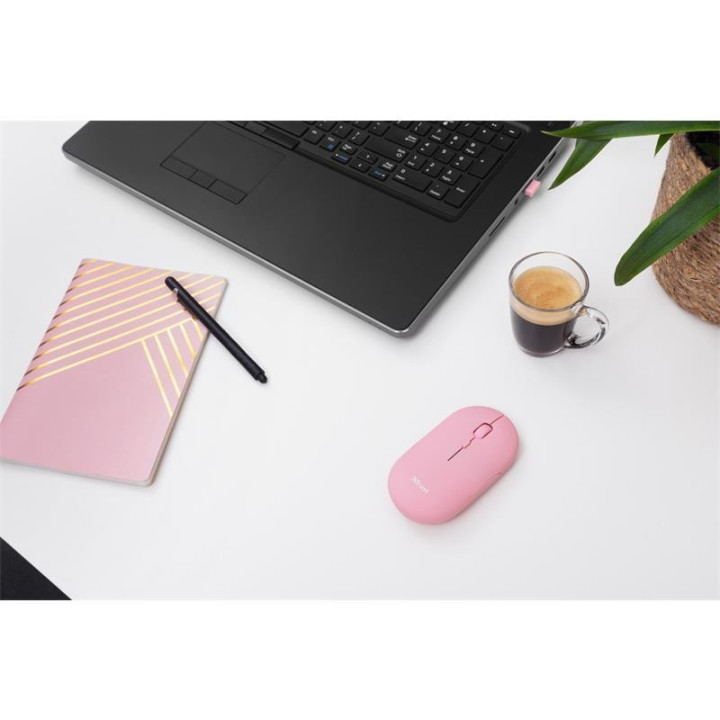 Raton Trust Puck Recargable Wireless Bluetooh Pink | InfoChen