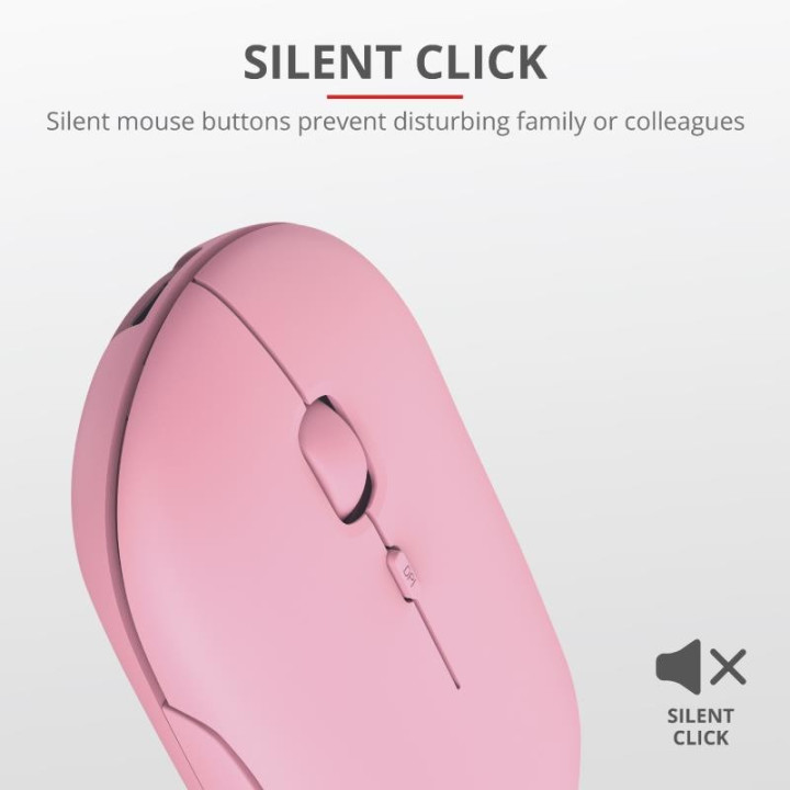 Raton Trust Puck Recargable Wireless Bluetooh Pink | InfoChen