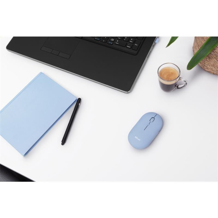 Raton Trust Puck Recargable Wireless Bluetooth Blue | InfoChen