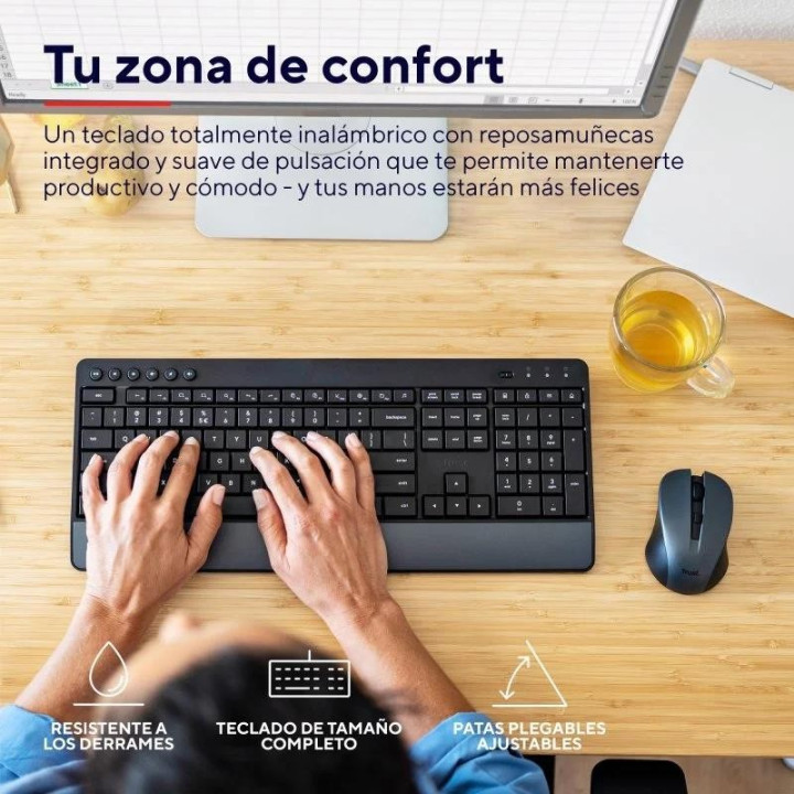 Teclado + Raton Trust Trezo Wireless Black Eco | InfoChen