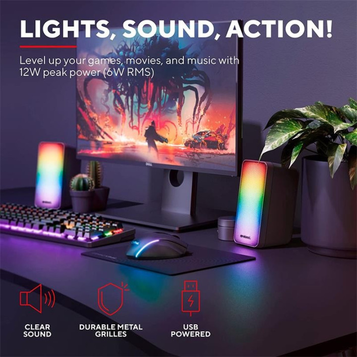 Altavoces Trust Wezz Gxt 611 RGB 2.0 Black | InfoChen Canarias