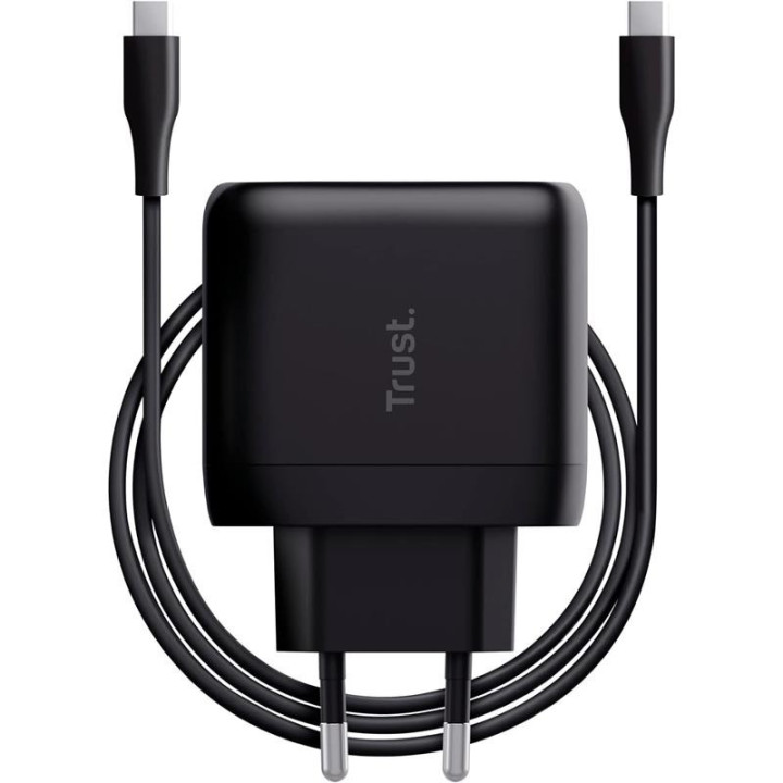 Cargador Trust Maxo USB-C 65W 2M Black | InfoChen Canarias