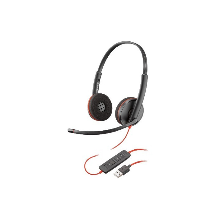 Auricular + Microfono Poly Blackwire 3220 Biaural USB-A |