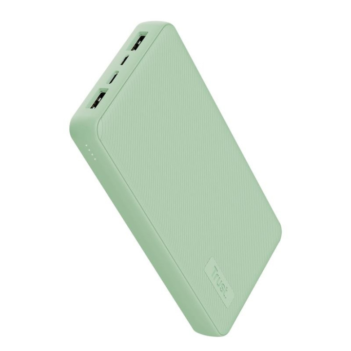 Powerbank Trust Primo 20000MAH USB + USB-C 2A Green | InfoChen