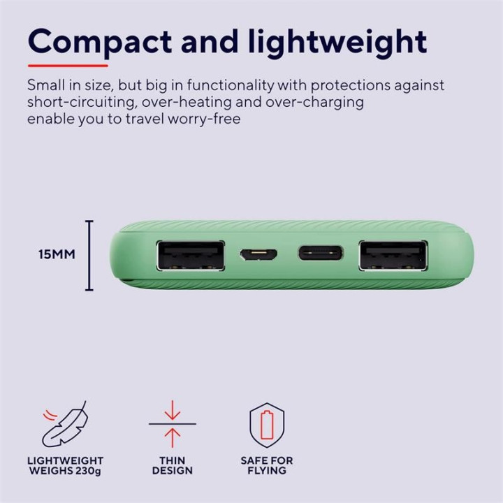 Powerbank Trust Primo Slim 10000MAH X2 USB-A + USB-C + Micro-USB