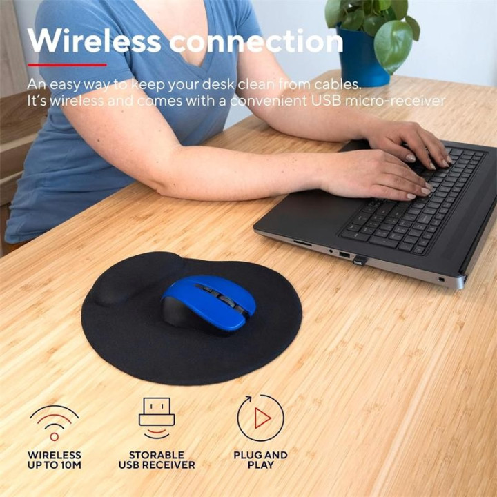Raton Trust Mydo Silent Click Wireless Blue | InfoChen Canarias