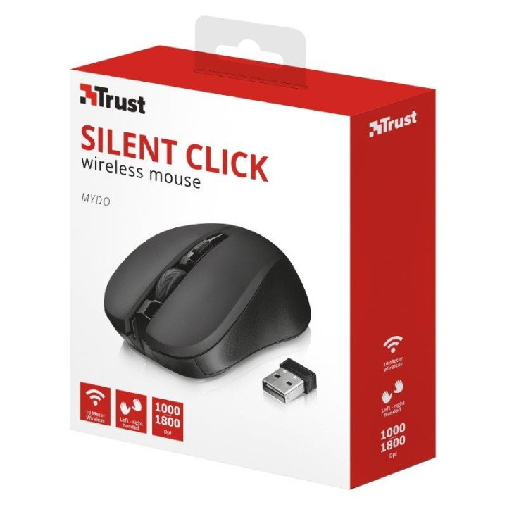 Raton Trust Mydo Silent Click Wireless Black | InfoChen Canarias