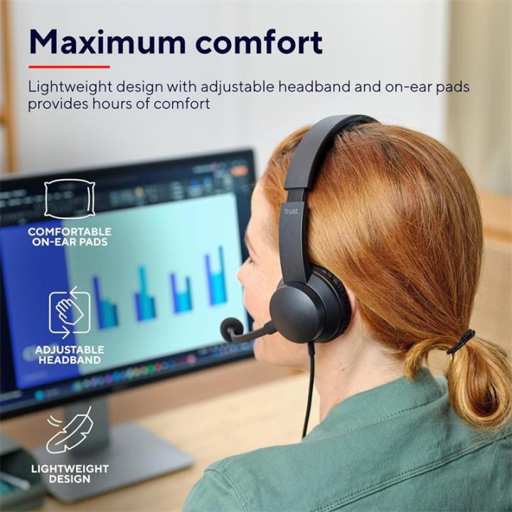 Auriculares + Microfono Trust Ayda Headset PC Aux Black |