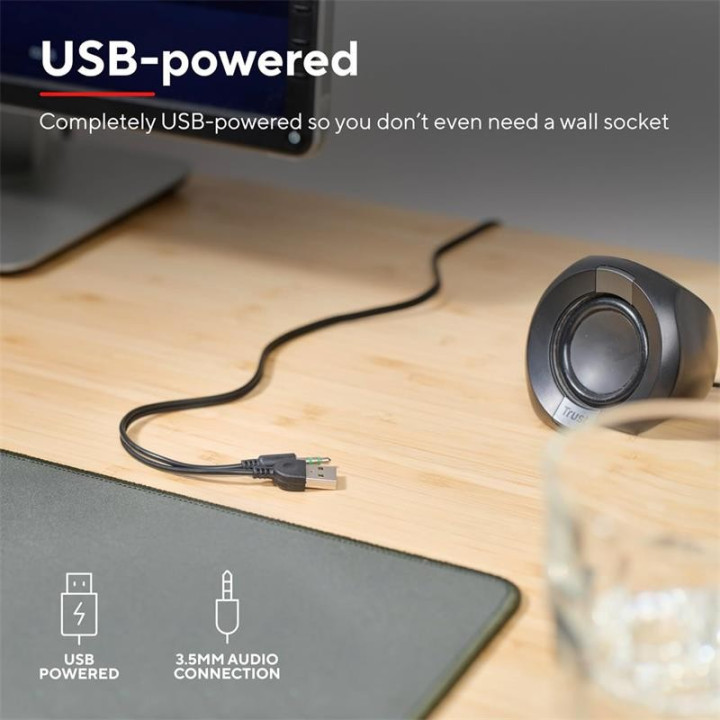 Altavoces Trust Polo USB 2.0 Black | InfoChen Canarias