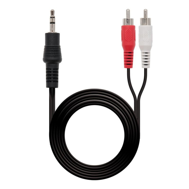 Cable Audio Nanocable Jack 3.5 M/2RCAM 5M | InfoChen Canarias