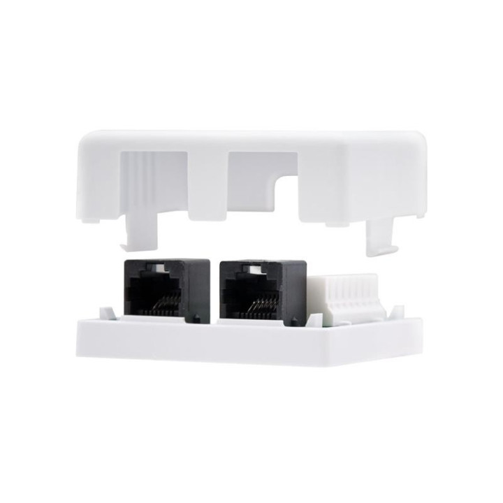 Roseta De Pared Nanocable 2XRJ45 CAT.6 Utp White | InfoChen