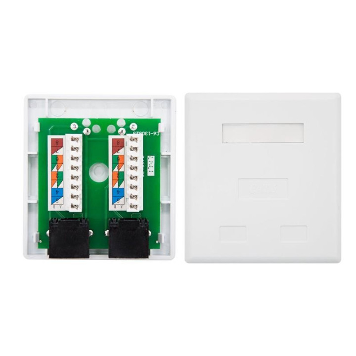 Roseta De Pared Nanocable 2XRJ45 CAT.6 Utp White | InfoChen