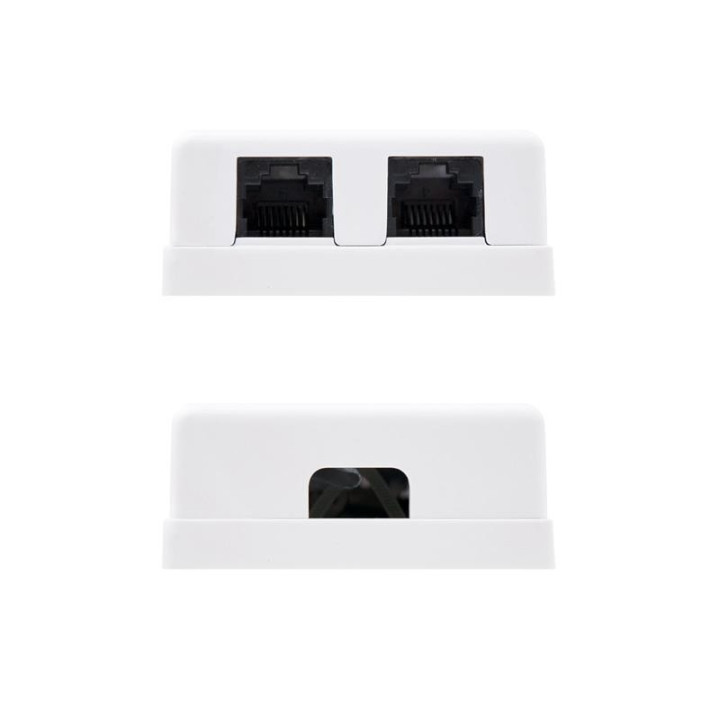 Roseta De Pared Nanocable 2XRJ45 CAT.6 Utp White | InfoChen