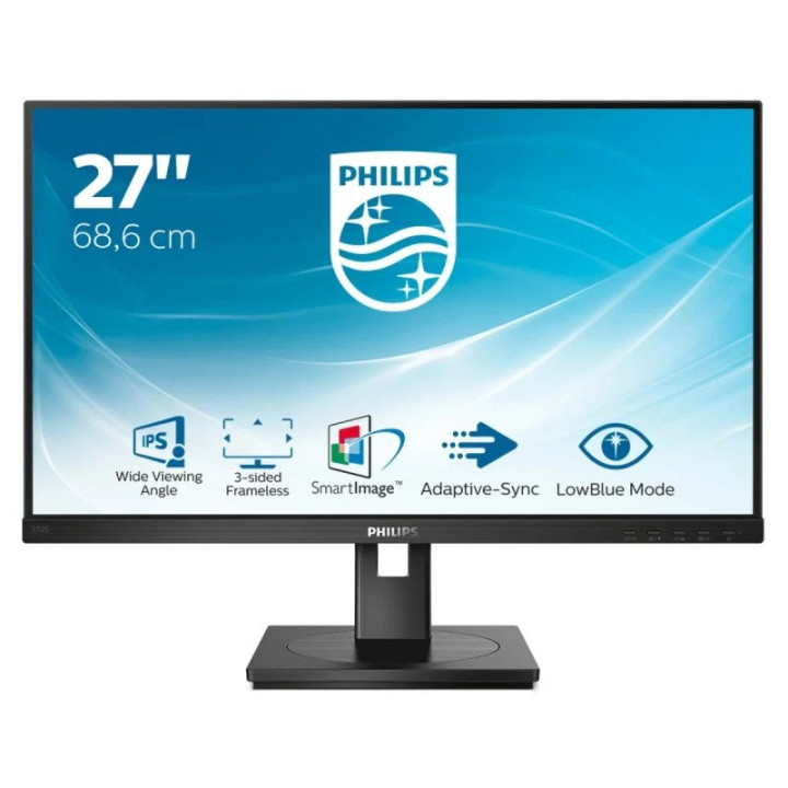 Monitor Philips 27 IPS Multimedia Ergonomico VGA DVI DP HDMI