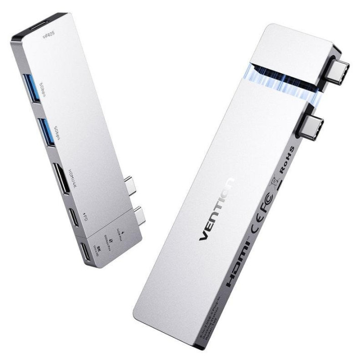 Docking USB-C Vention 1X HDMI 4K/2X USB-A/2X USB-C/1X