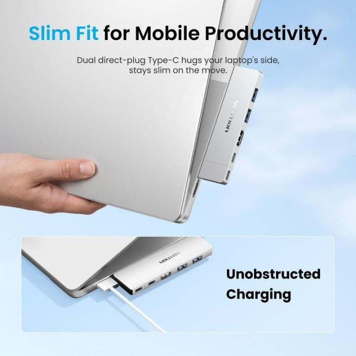 Docking USB-C Vention 1X HDMI 4K/2X USB-A/2X USB-C/1X