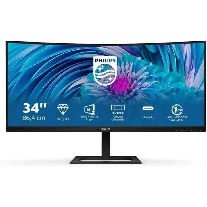 Monitor Philips 34 100HZ 4K Multimedia Reg Altura Curvo HDMI DP